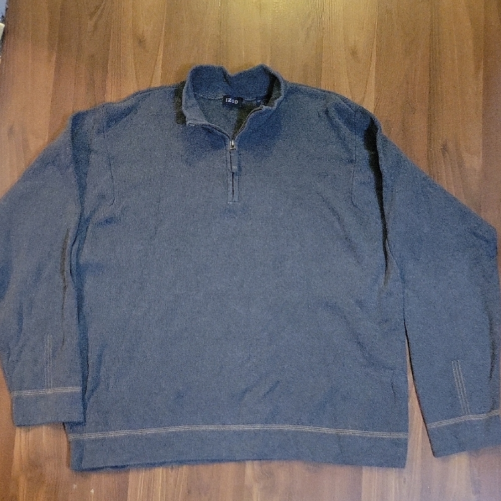 Izod Men's Charcoal Zip-Up Sweater